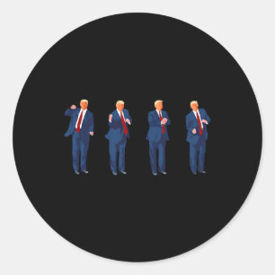 Sticker Rond Trump Dance Pro Trump 2024 Président Trump Mega