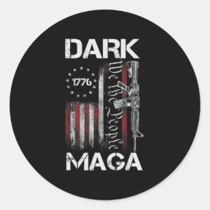 STICKER ROND TRUMP DE SUPPORT MAGA SOMBRE ANTI-BIDEN