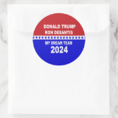 Sticker Rond Trump DeSantis 2024 My Dream Team (Sac)