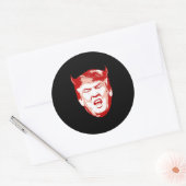 Sticker Rond Trump Diable Head - Anti-Trump - (Enveloppe)