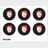 Sticker Rond Trump Diable Head - Anti-Trump - (Feuille)