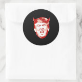 Sticker Rond Trump Diable Head - Anti-Trump - (Sac)