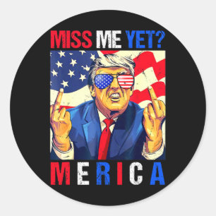 Sticker Rond Trump Doigt D'honneur Me Manquez Vous Encore Drape