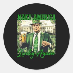 Sticker Rond Trump donne de nouveau de la chance à l'Amérique p