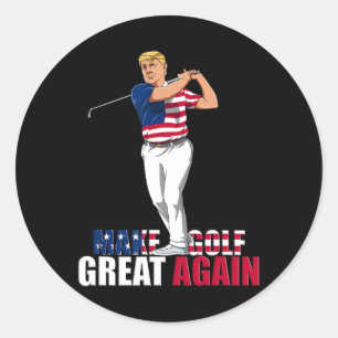 Sticker Rond Trump - Drôle cadeau Golf