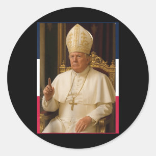 Sticker Rond Trump Drôle Le Pape Trump Veut Être L'Onu
