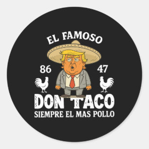 Sticker Rond Trump drôle toujours poules dehors mème Let's Go T