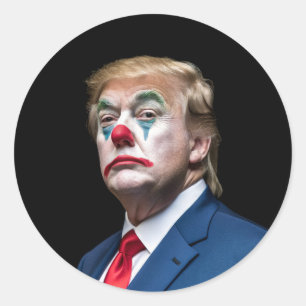 Sticker Rond Trump en clown Joker