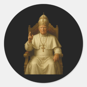 Sticker Rond Trump en pape de l'Eglise du Vatican Trump