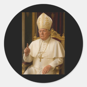 Sticker Rond Trump en tant qu'Eglise du Vatican Pape Trump drôl