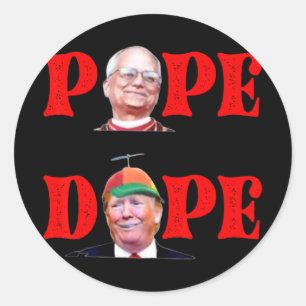 Sticker Rond Trump en tant qu'Eglise du Vatican Pape Trump drôl