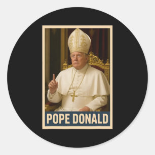 Sticker Rond Trump en tant qu'Eglise du Vatican Pape Trump drôl
