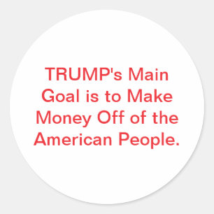 Sticker Rond Trump Escroque les Américains Hankamer Artjunkhaus