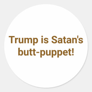 Sticker Rond Trump est la marionnette de Satan Hankamer Artjunk