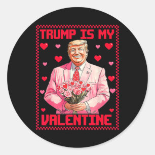 Sticker Rond Trump est ma Saint-Valentin Donald Trump 47e Prési