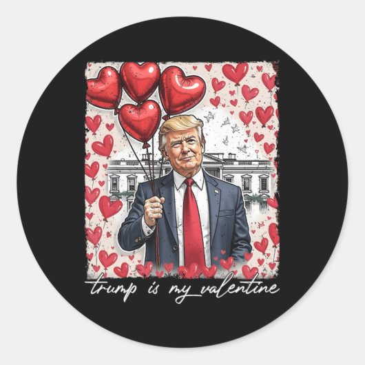 Sticker Rond Trump est ma Saint Valentin drôle Trump Valentines (Devant)