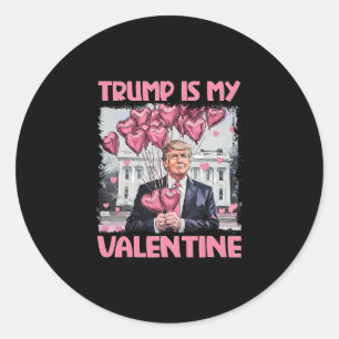 Sticker Rond Trump Est Mon T-Shirt De La Saint-Valentin Trump J