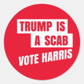 Sticker Rond Trump est un fléau pour Trump (Devant)