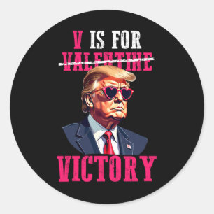 Sticker Rond Trump et la Saint-Valentin sont pour la victoire T