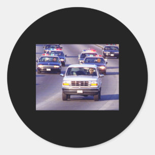 Sticker Rond Trump et Vance gros poursuivent en voiture de poli