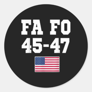 Sticker Rond Trump Fa Pour 45 47 Vêtements Hommes Femmes