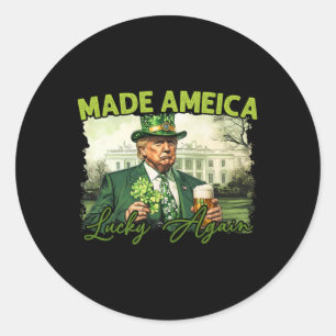 Sticker Rond Trump Faire de l'Amérique Chanceux à nouveau St Pa