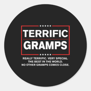 Sticker Rond Trump Fête des pères Cadeau Pour Gramps Funny Camp