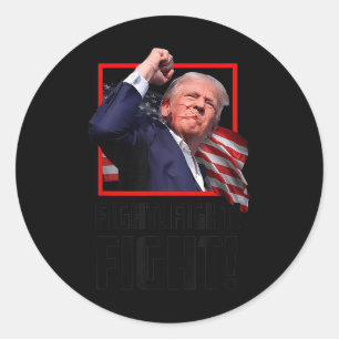Sticker Rond Trump Fight Fight Fight