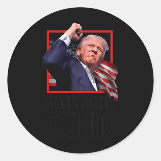 Sticker Rond Trump Fight Fight Fight (Devant)