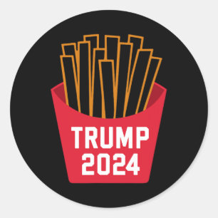 Sticker Rond Trump France Fries 2024 Trump 2024 Trump Fries