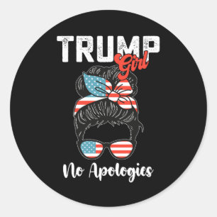 Sticker Rond Trump Girl No excuse pour l'élection présidentiell