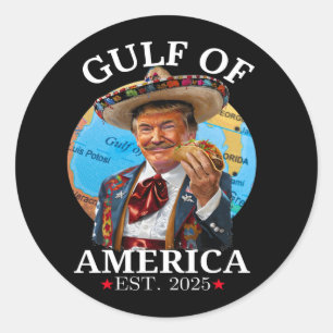 Sticker Rond Trump Golfe des États-Unis Amérique 2025 Trump Mer