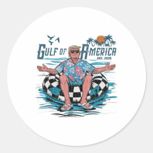 Sticker Rond Trump Golfe des États-Unis Amérique 2025 Trump Mer