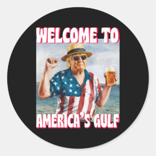 Sticker Rond Trump golfe des États-Unis d'Amérique drôle golfe