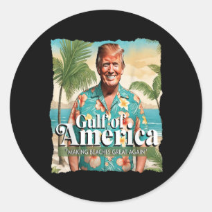 Sticker Rond Trump Graphisme Funny Golfe Des États-Unis Trump M
