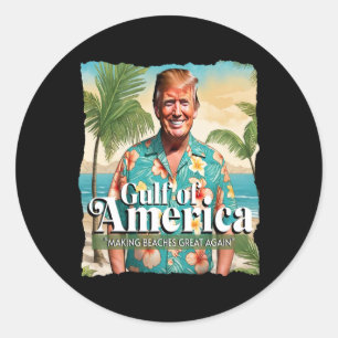 Sticker Rond Trump Graphisme Funny Golfe Des États-Unis Trump M