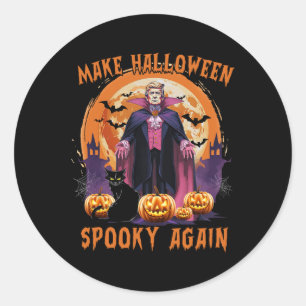 Sticker Rond Trump Halloween Rendez à Halloween son caractère e