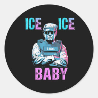 Sticker Rond Trump Ice Ice Baby Lb37