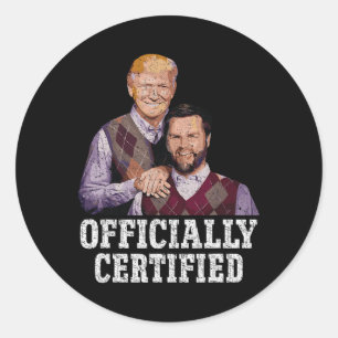 Sticker Rond Trump J.d. Vance Officiellement Certifié 2025 Funn