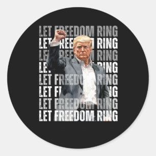 Sticker Rond Trump laisse la liberté tourner 1