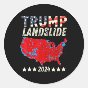 Sticker Rond Trump Landslide 2024 Carte électorale soutien Trum