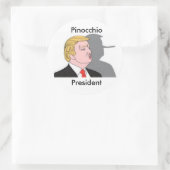 Sticker Rond Trump l'autocollant du président Pinocchio (Sac)
