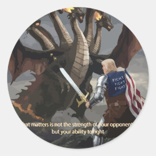 Sticker Rond Trump, le chevalier qui combat l'autocollant Hydra