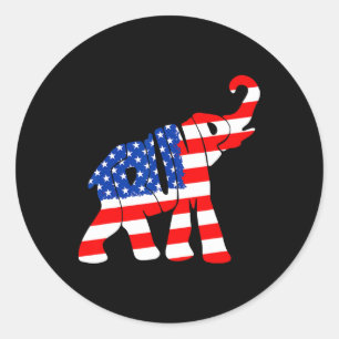 Sticker Rond Trump, le drapeau américain