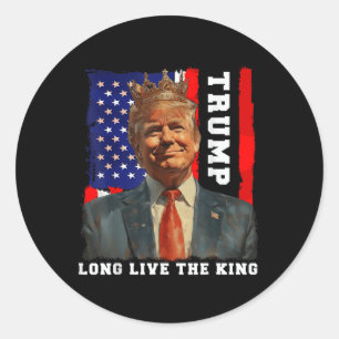 Sticker Rond Trump Le Président King Vive Le Roi Trump