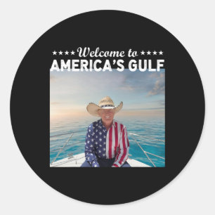 Sticker Rond Trump Le président Trump Boa dans le Golfe du Mexi