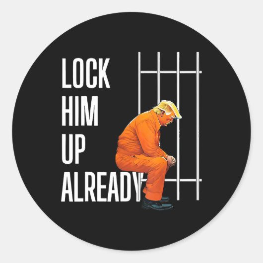 Sticker Rond Trump Le Verrouille Déjà (Devant)