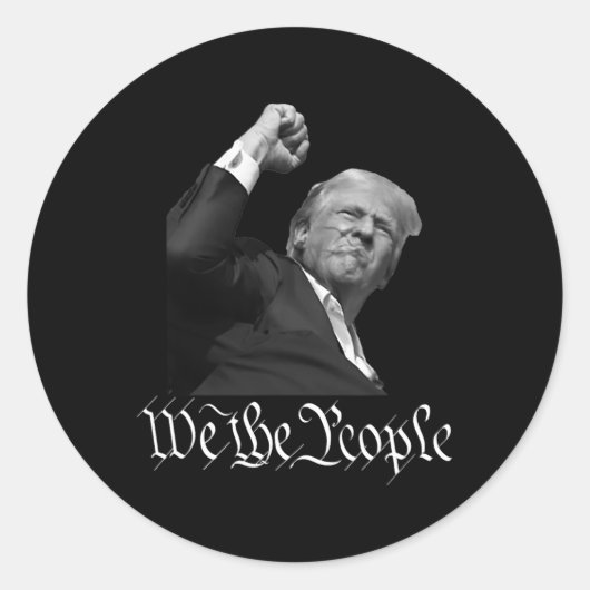 Sticker Rond Trump lève D'Abord Le Peuple (Devant)