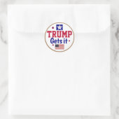 Sticker Rond Trump l'obtient ! (Sac)