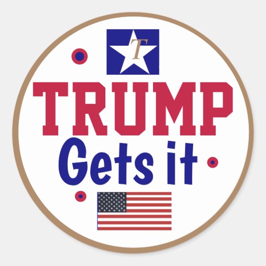 Sticker Rond Trump l'obtient ! (Devant)
